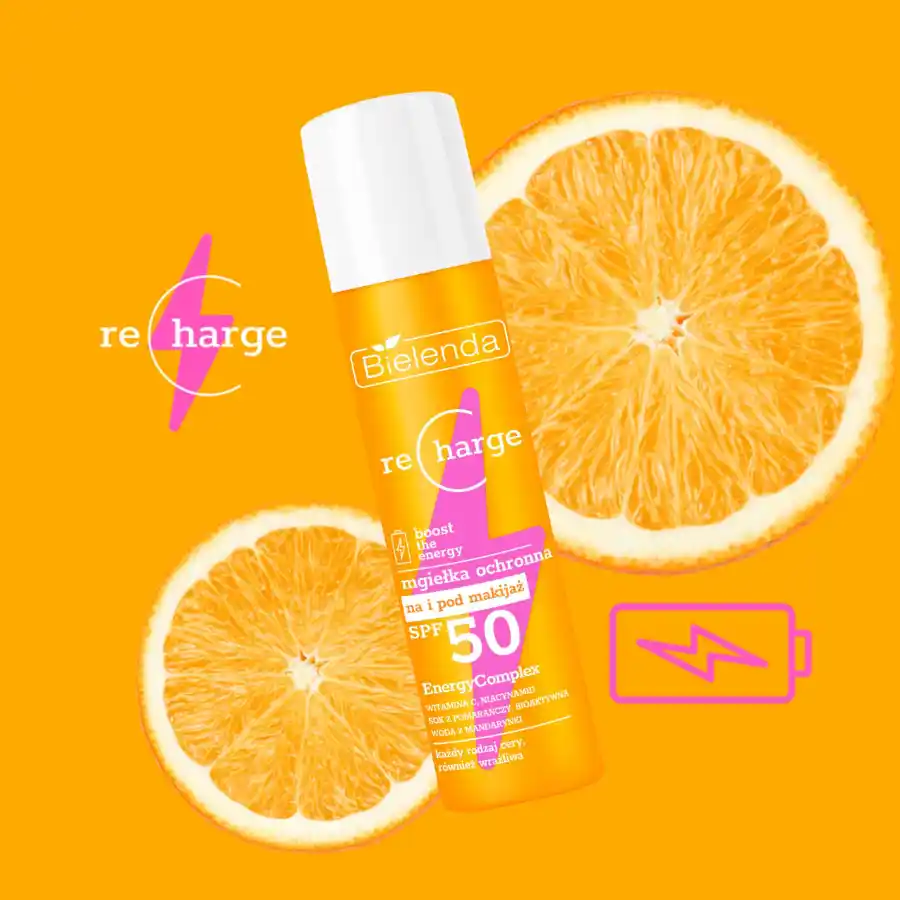 imagen bruma facial spf50 bielenda recharge fruta
