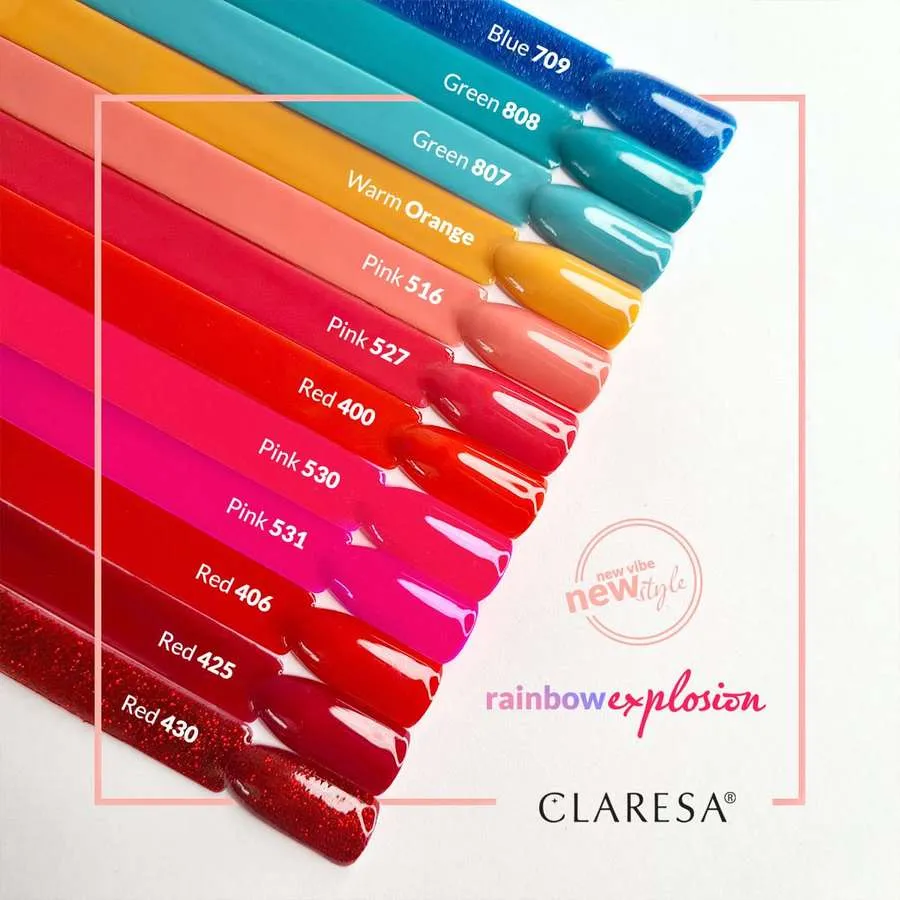foto claresa manicura 430 425 406 531 530 400 527 516 warm orange 807 808 709