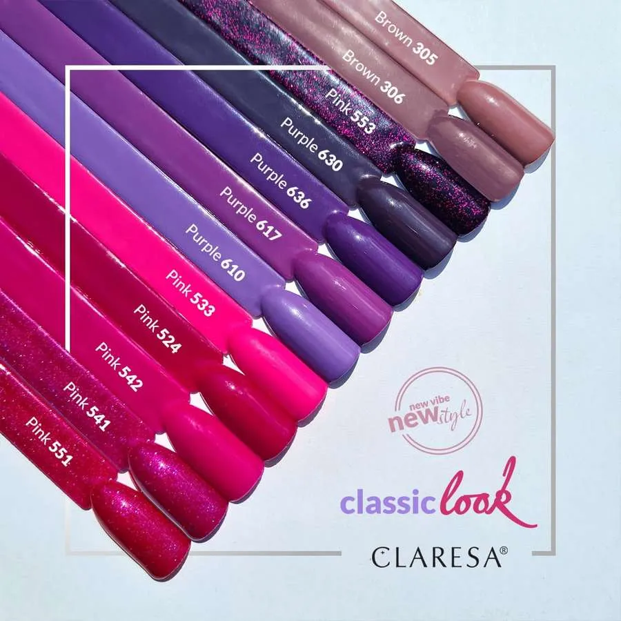 foto claresa manicura classic look 551 541 542 524 533 610 617 636 630 553 306 305 1