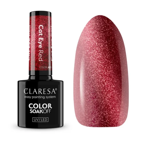 Esmalte semipermanente Cat Eye Red Claresa