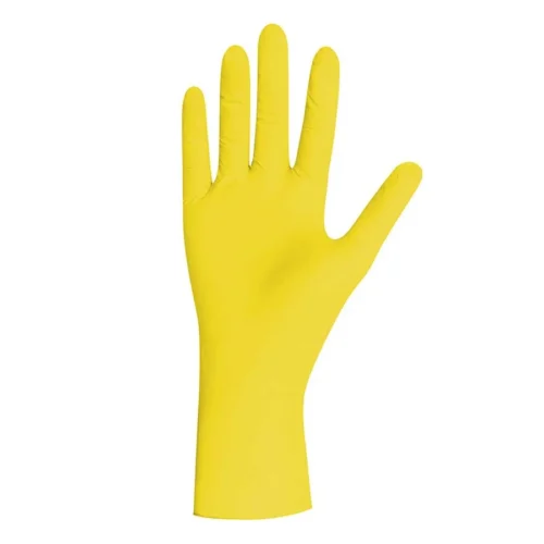 foto guantes nitrilo amarillo sin polvo unigloves