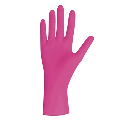 foto guantes nitrilo fucsia sin polvo unigloves