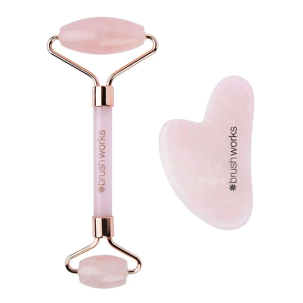 foto rodillo de cuarzo rosa y gua sha brushworks 4